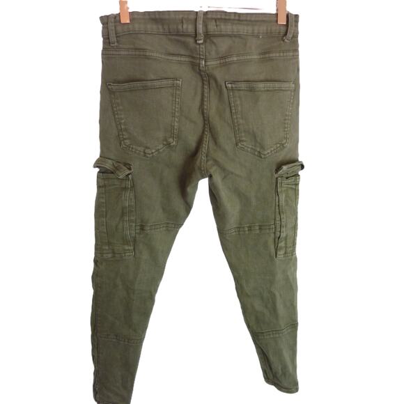 Zara Cargo Skinny Washed Distressed Jeans Size 30 - Picture 3 of 5